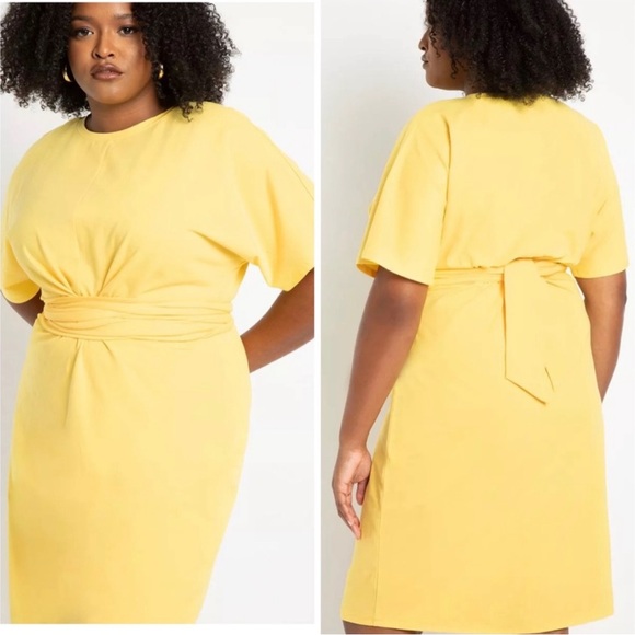 Eloquii Dresses & Skirts - NWT Eloquii Tie Wrap Dress - Yellow - Size 20W